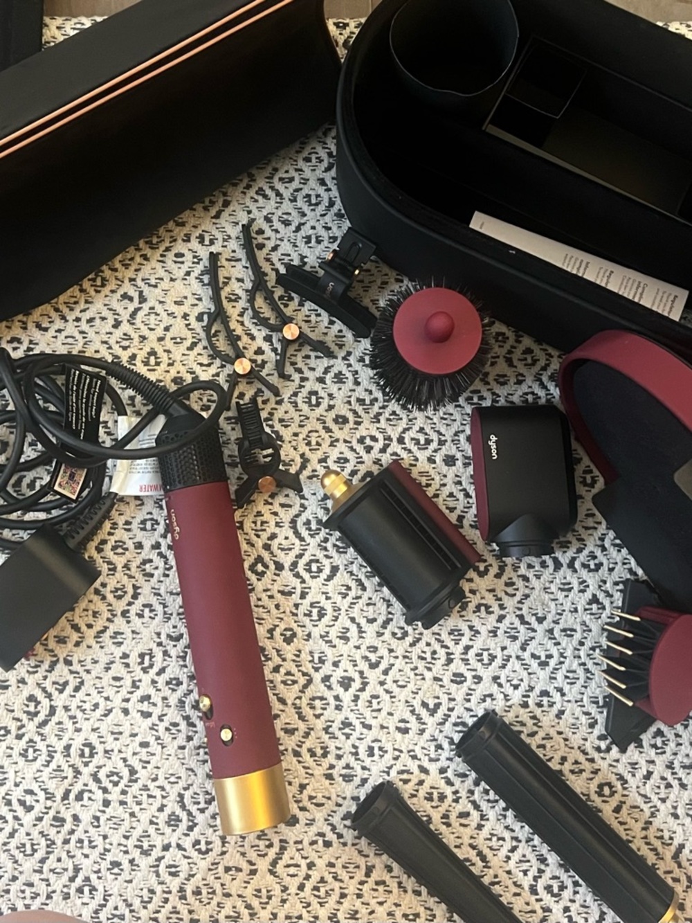 Dyson Airwrap i.d. Multi-Styler & Dryer + Bonuses! Red Velvet/Gold. EUC!